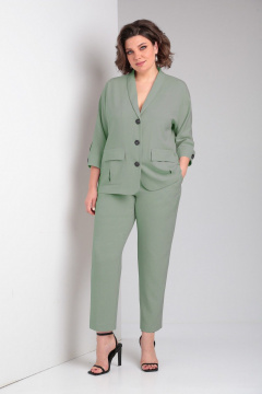 Брюки, жакет, пояс LadisLine 1568 фисташка - фото 4
