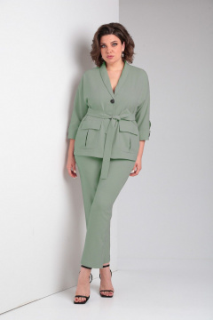 Брюки, жакет, пояс LadisLine 1568 фисташка - фото 1