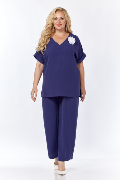 Блуза, брюки СиБон 0335 индиго - фото 1