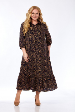 Платье СиБон 0350 темный+коричневый - фото 2