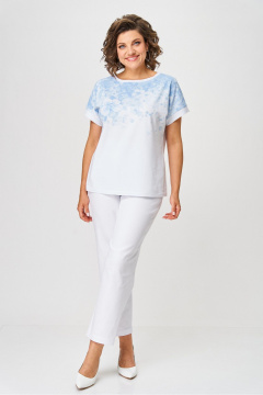 Джемпер Rumoda 2258 голубой_белый - фото 5