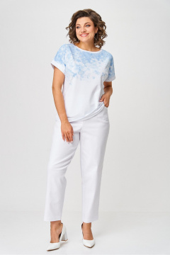 Джемпер Rumoda 2258 голубой_белый - фото 4