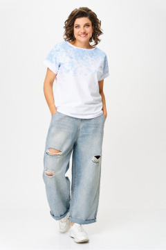 Джемпер Rumoda 2258 голубой_белый - фото 3