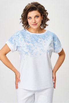 Джемпер Rumoda 2258 голубой_белый - фото 2