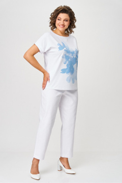 Джемпер Rumoda 2259 голубой_белый - фото 5