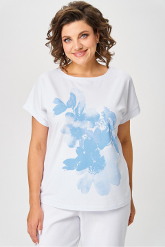 Джемпер Rumoda 2259 голубой_белый - фото 4