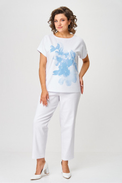 Джемпер Rumoda 2259 голубой_белый - фото 2