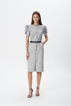 Платье Lady Line 1598 черно-серый_меланж - фото 1