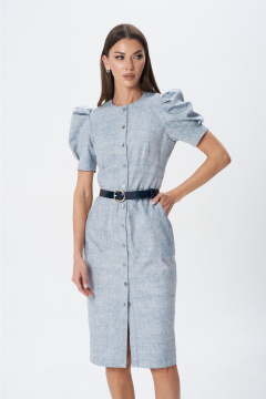 Платье Lady Line 1598 голубой_меланж - фото 3