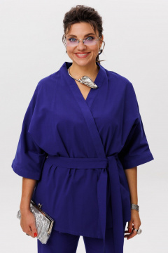 Брюки, кардиган Anelli 1597 пурпурно-синий - фото 4