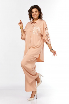 Блуза, брюки Ольга Стиль С-925 персик - фото 5