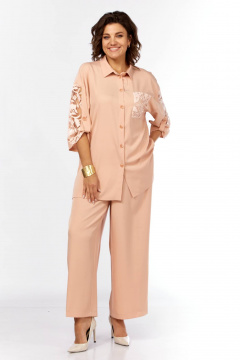 Блуза, брюки Ольга Стиль С-925 персик - фото 1