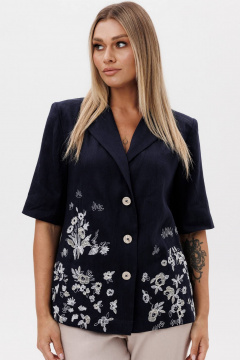 Брюки, жакет Ma Сherie 3132 темно-синий+бежевый - фото 4