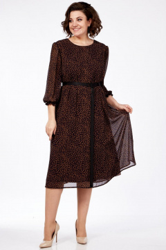 Платье СиБон 0327а коричневый_капли - фото 1