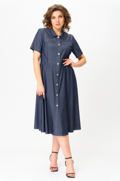 Платье ANASTASIA MAK 1249 синий - фото 5