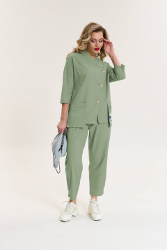 Брюки, жакет Anastasia 1202 олива - фото 2