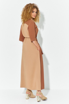 Платье Euromoda 606 бежевый/коричневый - фото 3