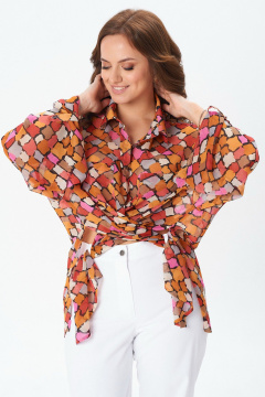 Блуза Condra 16284 оранжевый-черный - фото 4