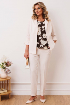 Брюки, жакет, топ Мода Юрс 2844-1 пудра - фото 2