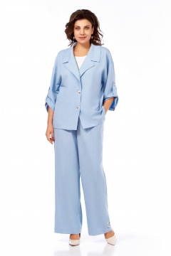 Блуза, брюки, жакет Ольга Стиль С-929 голубой - фото 1