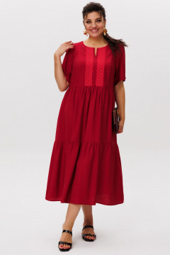 Платье Anelli 1604 бургундское_кружево - фото 1