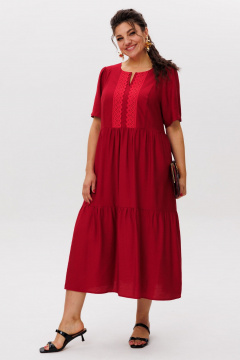 Платье Anelli 1604 бургундское_кружево - фото 2