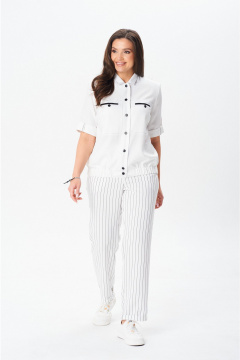 Брюки, жакет Vilena 1079 белый_белый-полоска - фото 3