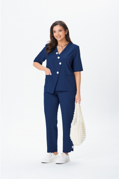 Брюки, жакет Vilena 1084 синий_меланж - фото 1