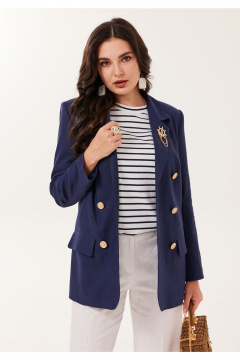 Брюки, жакет, футболка Твой имидж 2175 синий-белый - фото 5