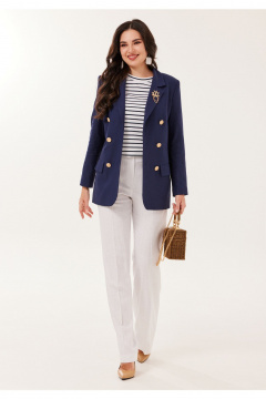Брюки, жакет, футболка Твой имидж 2175 синий-белый - фото 1
