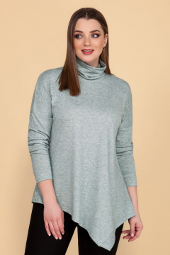 Туника расширенная к низу из трикотажа бирюзового цвета Медея и К 2070 мята - фото 1