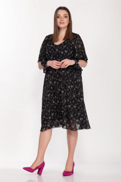 Демисезонное платье из шифона на подкладке с рукавом-крюмой Belinga 1098 - фото 3