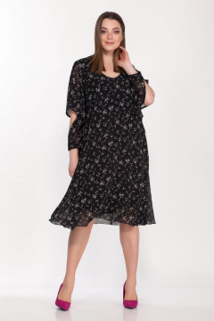 Демисезонное платье из шифона на подкладке с рукавом-крюмой Belinga 1098 - фото 2