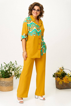 Блуза, брюки Anastasia 1215 горчица - фото 5