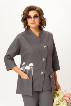 Брюки, жакет Anastasia 1202 серо-коричневый - фото 3