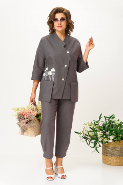 Брюки, жакет Anastasia 1202 серо-коричневый - фото 2