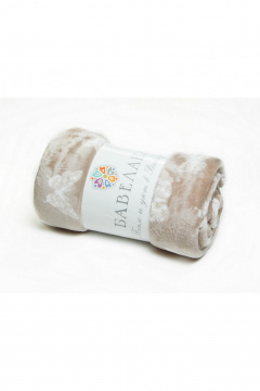 Плед БестТекс П10А1019 бежевый_фон-молочные_бабочки - фото 1