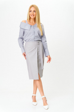 Рубашка AMUARt 1053 серо-голубой - фото 5