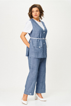 Брюки, жилет, футболка AMUARt 1049 голубой_джинс - фото 3