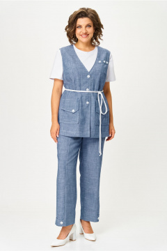 Брюки, жилет, футболка AMUARt 1049 голубой_джинс - фото 2