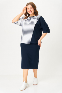 Блуза, юбка AMUAR 1042-1 синий - фото 5