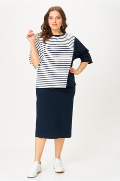 Блуза, юбка AMUAR 1042-1 синий - фото 3