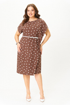 Платье AMUAR 1043 коричный_горох - фото 2