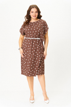 Платье AMUAR 1043 коричный_горох - фото 1