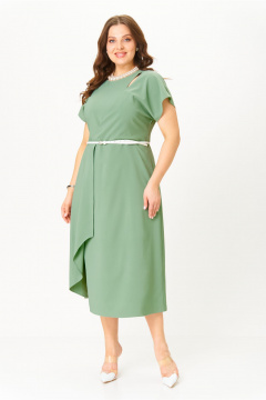 Платье AMUARt 1044 оливково-зеленый - фото 1