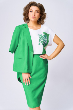 Блуза, жакет, юбка Мишель стиль 1269 темно-зеленый - фото 3