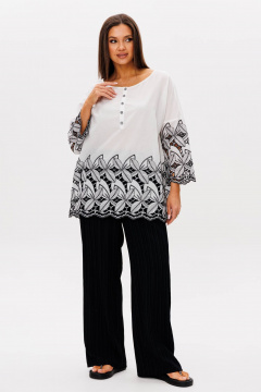 Брюки, туника Fantazia Mod 5107 белый/черный - фото 2