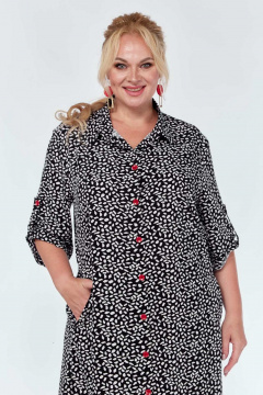 Платье СиБон 0340 бело-черный - фото 2