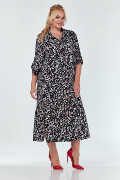 Платье СиБон 0340 бело-черный - фото 1