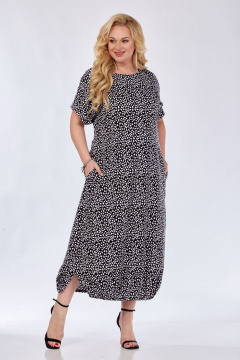 Платье СиБон 0341 бело-черный - фото 1